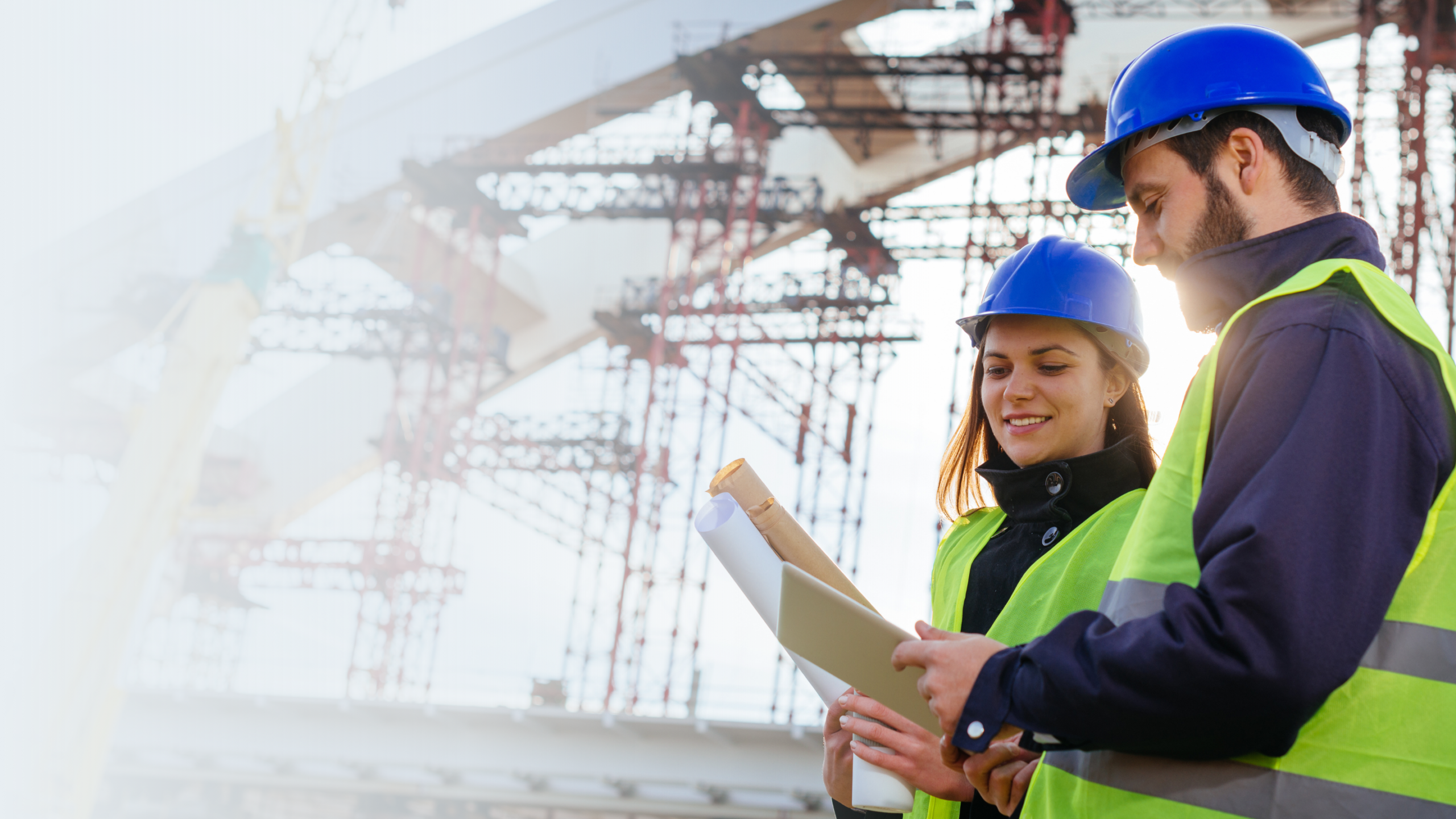 blue and white modern civil engineering project presentation